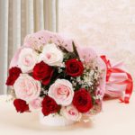 Bouquet varié rose et ROUGE